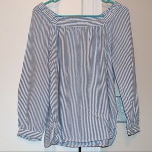 Blouse with Blue and White stripes